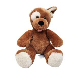 Build-A-Bear Workshop Brown & White Plush Dog Stuffed Animal Toy 14"